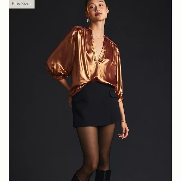 NWT Anthropologie foil blouse XS - Picture 5 of 6